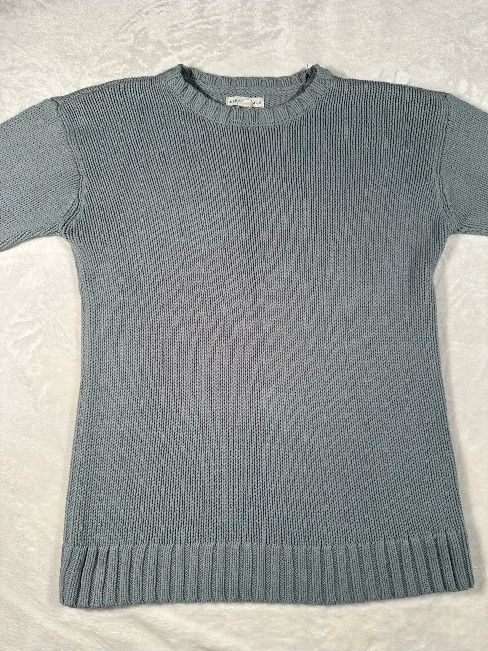 Aeropostale Men's Crewneck Sweater in Dusty Blue